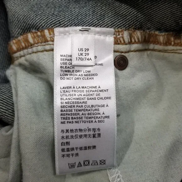 Urban Outfitters BDG Jeans Womens 29 Blue High Rise Baggy Skater Acid Distressed - Picture 7 of 12